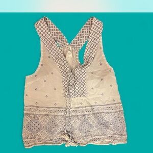 GAP Geometric Print Sleeveless Blouse - Cream and Blue